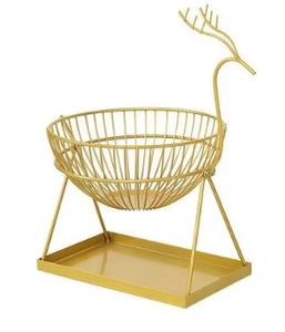 Double Tiers Metal Wire Basket Standing Type <b>Kitchen</b> Pantry <b>Storage</b> <b>Rack</b> Glass Countertop Stackable Fruit Organizer Spice <b>Rack</b> - Product Image 4