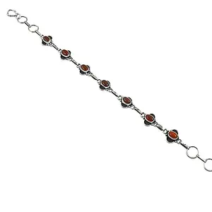 Nouveau bracelet pour femme en argent 925 et cornaline - Cadeau, fête, mariage et classique/tendance - Product Image 1