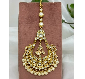 ต่างหูระย้าทองเหลืองชุบทองคุณภาพพรีเมียมสวยงามสำหรับงานแต่งงานของผู้หญิง - Product Image 2