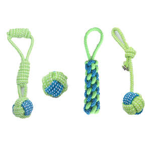Ensemble de jouets à mâcher en corde de coton durable et écologique pour petits animaux, jeu interactif pour chiots et chiens - Product Image 4