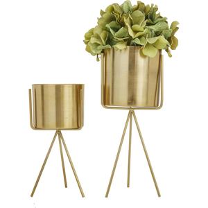 Florero de metal chapado en oro de diseño moderno Decoración lujosa para el hogar para arreglos florales impresionantes - Product Image 6