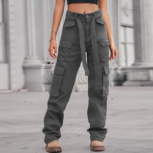 Premium 100% Organic Cotton Multi-Pocket Trousers Casual Lightweight Cargo Pants Women Quick Dry Breathable Woman Jogger - Product Image 6