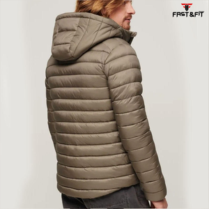 Hot Selling Men's Winter Puffer <b>Jacket</b> New Style Quality <b>Canvas</b> <b>Jacket</b> with Long Length and Stand Collar - Product Image 3