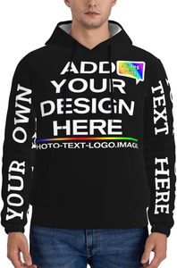 Pull à capuche solide en molleton de coton 100% de haute qualité pour hommes - Product Image 3