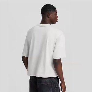High Quality 240 GSM Heavy <b>Weight</b> T Shirt <b>Blank</b> Cotton Loose Boxy Fit Tshirts Custom Logo Men T-Shirt - Product Image 4