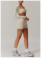 Ensemble de short à séchage rapide slim avec LOGO personnalisé Ensembles de yoga deux pièces athlétiques pour femmes