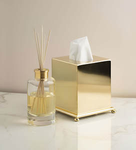 Alta demanda, cubierta de caja de pañuelos de latón hecha a mano de lujo, accesorio moderno para el hogar, soporte duradero para pañuelos, venta al por mayor del fabricante - Product Image 5