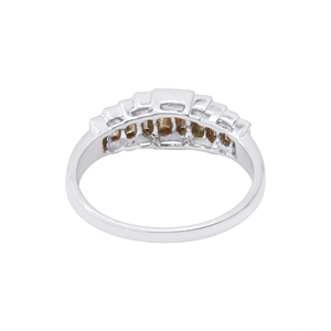 แหวนแต่งงานสำหรับผู้หญิงประดับเพชรทรงบาแกตต์ไร้ตำหนิจาก Memoria Jewels ชุบทองคำสีกุหลาบ พร้อมการฝังแบบเบเซลที่ได้รับการรับรอง - Product Image 5