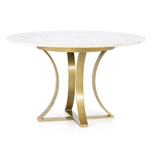 Creative Design White Marble Table Coffee Table Golden Metal Base Premium Quality Center Table for Indoor Outdoor <b>Decoration</b> - Product Image 4