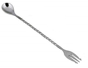 Cuillère à barre fourchette haute vente, agitateur de barre Extra Long 28 cm, cuillère à cocktail cuillère à mélanger outil de barre à cocktail en acier inoxydable - Product Image 2