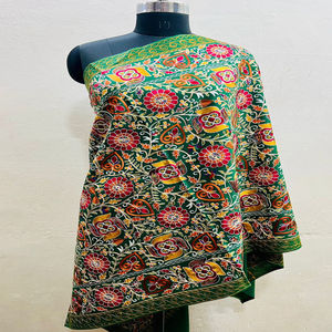 Pashmina de lujo FW Kashmiri Nalki bordado Jama chal Regal hecho a mano elegancia - Product Image 2