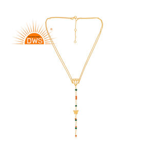 Latest Trending <b>Sterling</b> <b>Silver</b> Gold Plated Carnelian & Green Onyx Beaded Gemstone Pendant <b>Necklace</b> Jewelry Manufacturer - Product Image 1