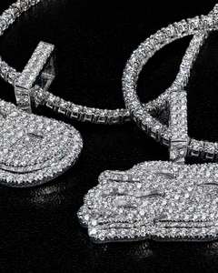 Pendentif lettre en moissanite certifié, style hip-hop, luxe, personnalisé, argent 925, deux tons, or rose, clarté VVS - Product Image 6