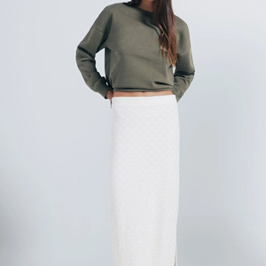 Sweatshirts à épaules tombantes en mélange de laine premium, col rond jacquard, respirant, pour un style décontracté professionnel en hiver - Product Image 1