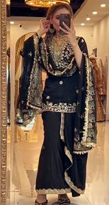 Lanzamiento de nuevo diseñador de ropa de fiesta Look Top Salwar Kameez Heavy Natural Silk Reversible - Product Image 3