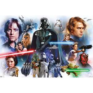 Modern Style Star Wars Episode 1 to 6 Characters <b>Poster</b> Wall Decor Made of Paper - Product Image 1