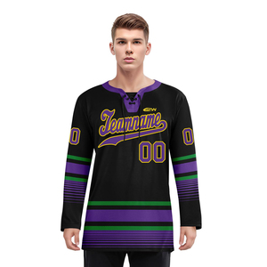 Venta al por Mayor de Camisetas de Hockey sobre Hielo de Poliéster Transpirable de Secado Rápido por Sublimación de Alta Calidad, Ropa Deportiva Personalizada para Equipos, Unisex, para Entrenamiento - Product Image 5