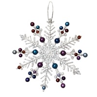 Exclusive Beaded Wholesale Iron <strong>Crystal</strong> Christmas Ornament Customized Color Digital Printing Embossed Finish for Home Outdoor