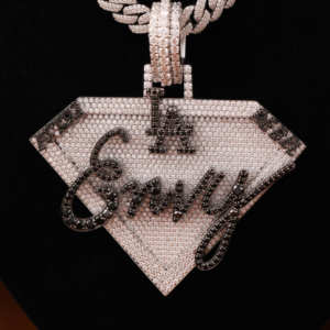 925 Sterling Silver Moissinatie Custom Shaped Diamond Pendant Full Iced Out Black & white Moissanite Hip Hop Pendant Gift Fot Him - Product Image 5