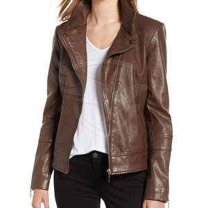 Dernier style de vestes en cuir pour femmes fabriquées au Pakistan Prix de gros Bas quantité minimale de commande Vestes en cuir pour femmes - Product Image 4