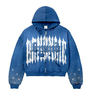 เสื้อฮู้ดดี้ผู้ชายสไตล์ Urban Faded Wash Oversized Distressed เสื้อฮู้ดดี้ผู้ชายสไตล์ลำลองแบบสวมหัว Oversized Vintage Distressed - Product Image 4