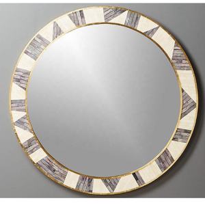 Hecho a mano decorativo pared patrón redondo madre de perla espejo marco patrón único espejo marco Decoración Para sala de estar - Product Image 4