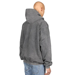Sudadera con capucha personalizada para hombre de fábrica OEM, sudaderas con capucha lisas de gran tamaño en blanco, Jersey de algodón, Sudadera con capucha lavada con ácido de piedra Vintage - Product Image 6