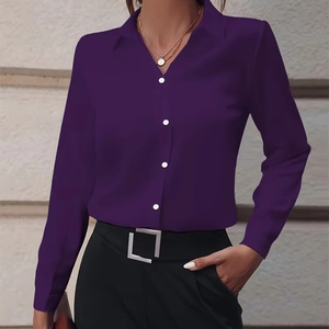 เสื้อคอปก100% ผ้าฝ้ายออร์แกนิกสำหรับผู้หญิง, เสื้อแขนเต็มพรีเมี่ยมลำลองน้ำหนักเบา - Product Image 1