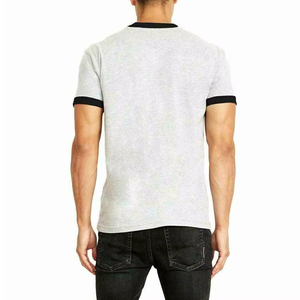 Venta al por mayor logotipo personalizado Regular Fit hombres Streetwear camisetas 180g poliéster/algodón en blanco Casual manga corta deportivo - Product Image 2