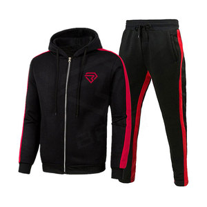 Combinaison de jogging à capuche en coton et polyester personnalisable pour hommes sportifs Top Zipper Plus Size Casual Style Concevez votre propre survêtement - Product Image 1