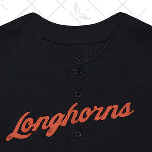 Vente en gros personnalisable léger bouton complet maillot de mode noir université Texas Longhorns conception d'horloge caractéristique respirante - Product Image 4