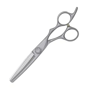 Ciseaux à effiler les cheveux personnalisés Ciseaux de coiffeur 6 "finition sable Ciseaux à effiler les cheveux en acier inoxydable avec repose-doigt - Product Image 3