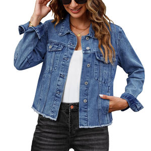 Vêtements pour femmes à manches longues Vestes en jean quantité en vrac Service OEM disponible Vestes en jean pour femmes - Product Image 1