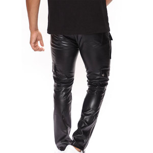 Pantalons en cuir pour hommes, coupe ajustée, tendance, décontractés, cuir véritable, meilleure qualité, pantalons en cuir pour hommes adultes - Product Image 2