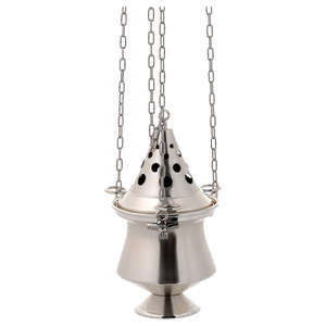 Encensoir en métal argenté avec Thurible et chaîne pour l'artisanat religieux Fournitures d'église Suspendus Thurible - Product Image 2