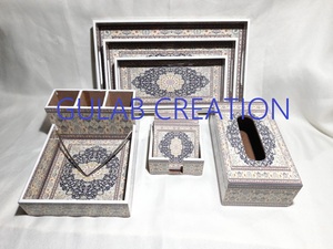 Porte-ustensile et porte-serviettes en MDF de conception personnalisée rectangulaire avec impression numérique Boîte de rangement polyvalente pour cuisine et table à manger - Product Image 6