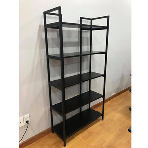 Étagère à 5 niveaux DRACO avec structure en fer et plateau en bois d'hévéa, type sur pied pour salon - KS68065 - Product Image 4