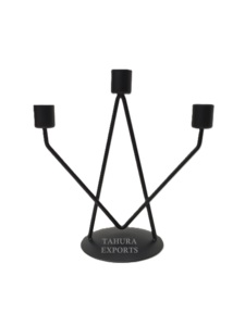 <b>Top</b> Trending Premium Quality Christmas Decoration Metal Candle Stand Candlestick Holder Home Decoration Luxury Metal Black Iron - Product Image 6