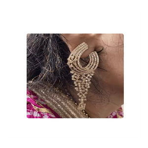 Bijoux en diamant CVD Boucles d'oreilles fantaisie Boucles d'oreilles en diamant CVD en or jaune 14kt Boucles d'oreilles diamants CVD Fabricant de bijoux de mode - Product Image 4