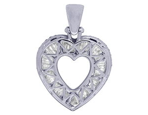 Pendentif en forme de cœur creux en argent 925 plaqué or et moissanite personnalisé pour femmes - Product Image 3