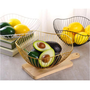 El mejor precio al por mayor, cesta de fruta de hierro chapada en oro, cesta de almacenamiento de tamaño personalizado, cesta decorativa para utensilios de cocina - Product Image 2