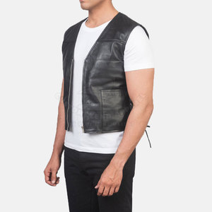 Chaleco de cuero de invierno duradero para hombre personalizado de la mejor calidad Diseño de Venta caliente con tela de lona de poliéster para uso en exteriores Chaleco - Product Image 3