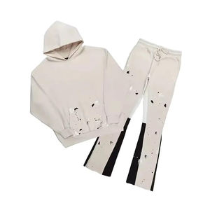 Chándales de invierno de dos piezas para hombre de alta calidad, conjuntos de trajes apilados con logotipo personalizado y estampado de lana, chándales para hombre - Product Image 4