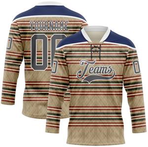 Maillot de hockey sur glace personnalisé avec nom et numéro - 100% polyester, séchage rapide, antibactérien, nom et numéros d'équipe personnalisés, unisexe, adulte - Product Image 1