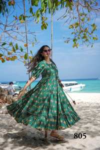 Anarkali kurti นักออกแบบที่สง่างามสำหรับผู้หญิงชุดรื่นเริงและงานแต่งงาน - Product Image 4