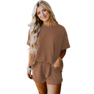 Los mejores conjuntos de pantalones cortos de moda para mujer, ropa informal ajustada, pantalones cortos transpirables con estampado de logotipo de Color sólido - Product Image 1