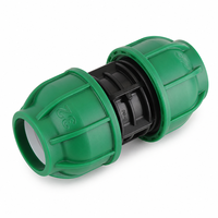 Raccord de compression double extrémité en PP R1001 pour irrigation agricole, PN12.5, connecteur de tuyau HDPE 20-110mm pour alimentation en eau