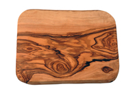 Planche à découper rectangulaire multifonctionnelle en bois d'olivier de 20 mm d'épaisseur, 40 cm, fabriquée à la main en Tunisie, écologique et créative