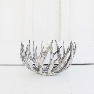 Vaisselle et bol de service alimentaire fantaisie avec base en forme de bois de cerf Vaisselle de couleur dorée Plats et assiettes pour les célébrations - Product Image 4