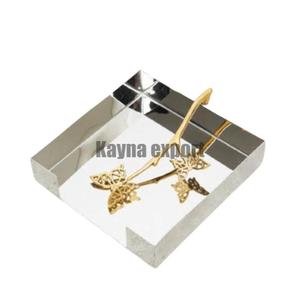 Fantaisie décorative belle conception de papillon en laiton base décorative en acier inoxydable avec support de tissu de branche d'or - Product Image 1